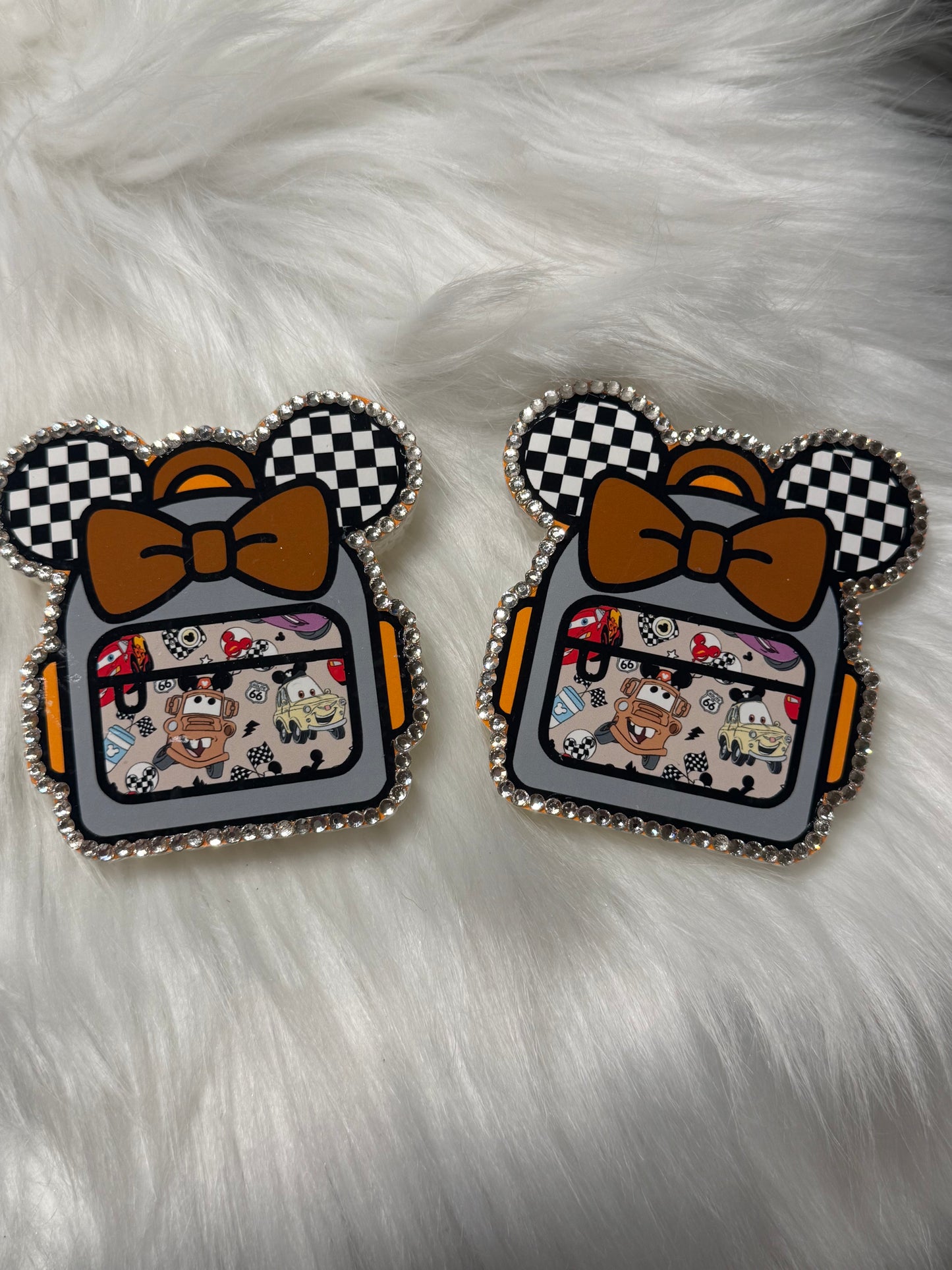 D backpack vent clips w/rhinestones