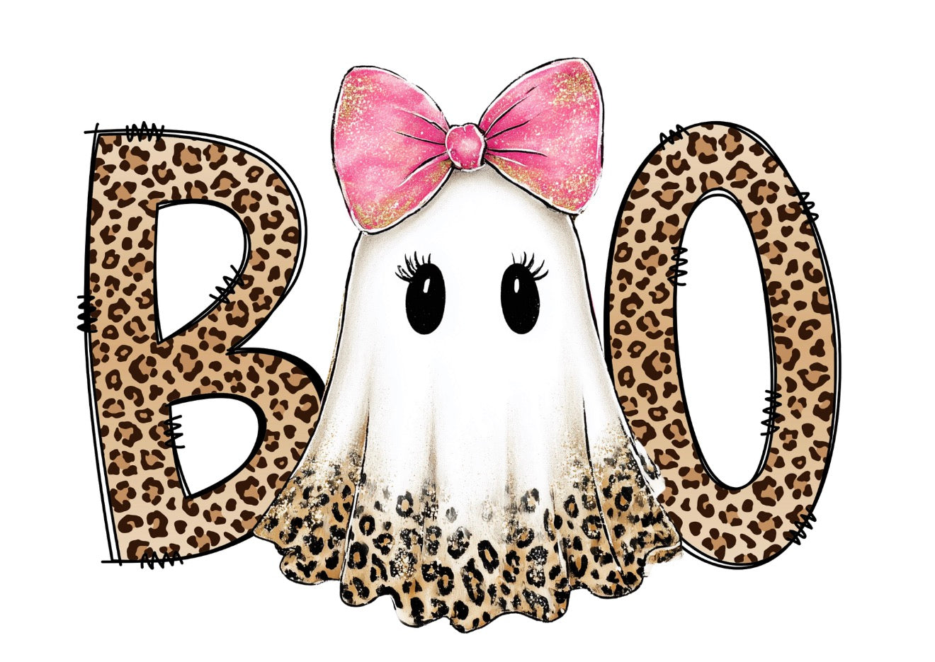 Halloween/fall shirt~ boo leopard