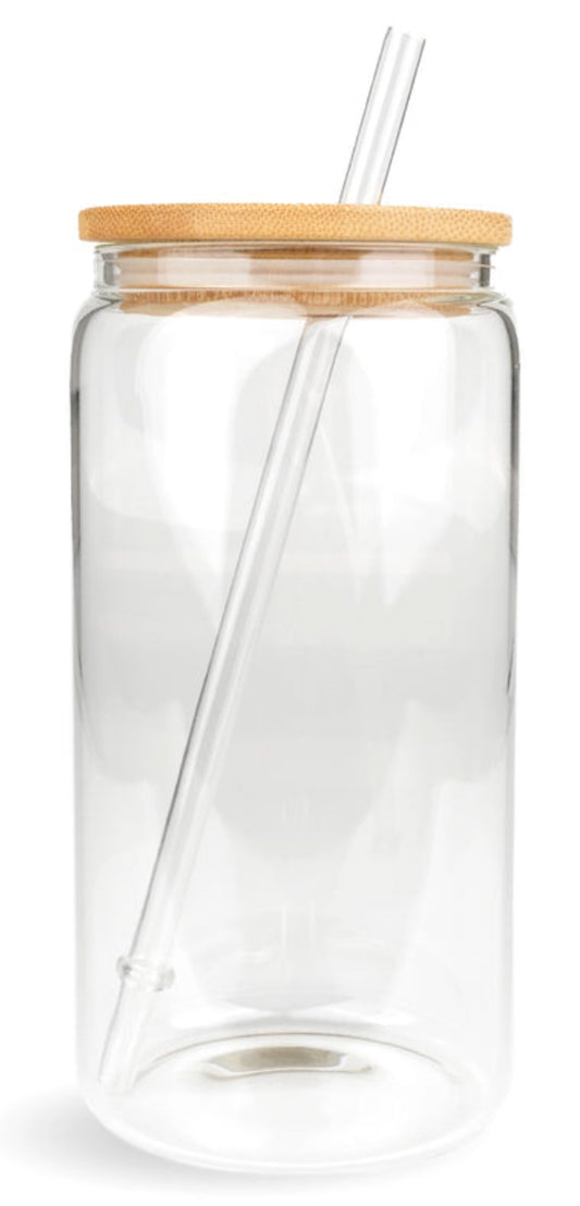 Libbey cup- glass single wall (no glitter or solution) with decal