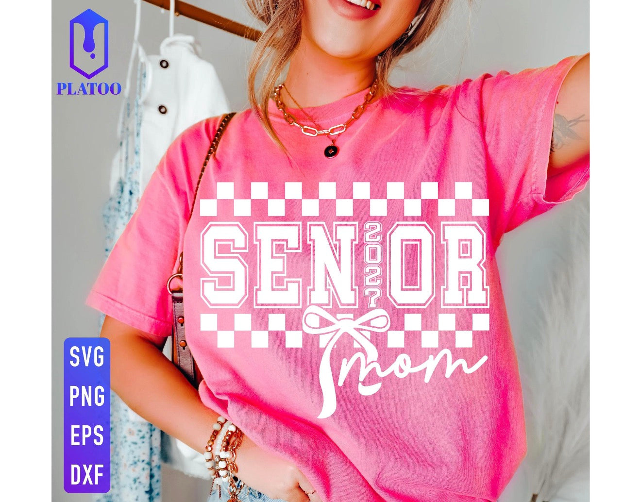 Senior mom shirt (checkered)