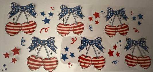 Red white and blue cherries