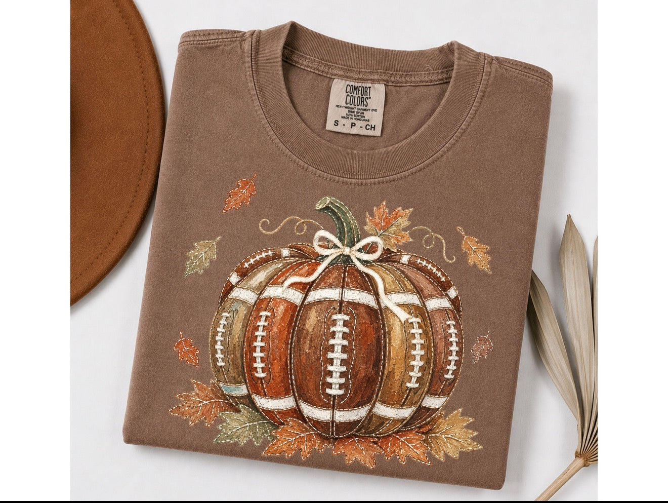 Halloween/fall shirt~ football pumpkin