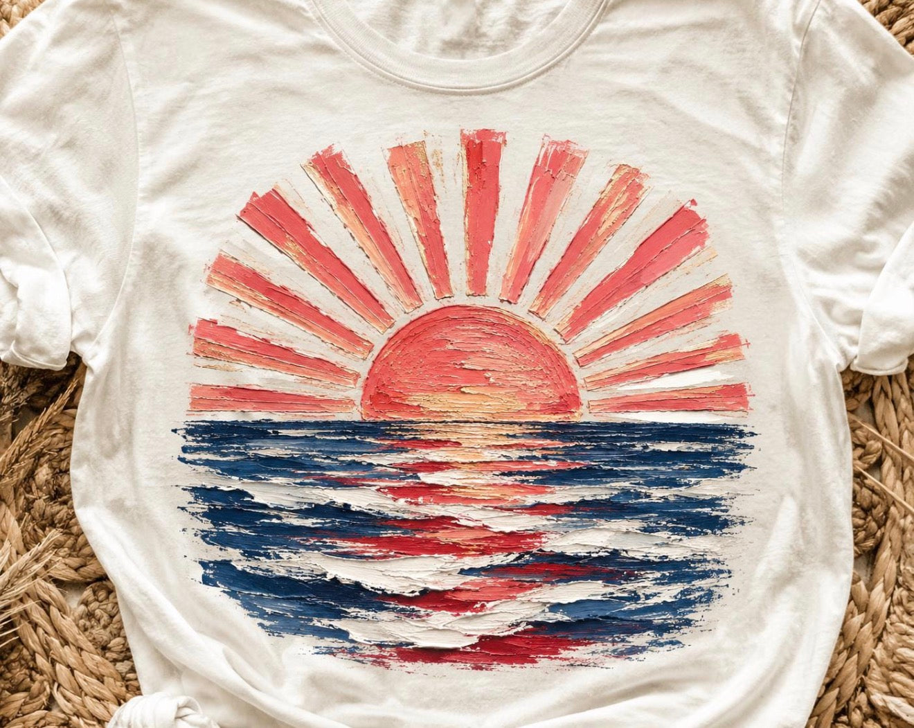 Retro beach sunset