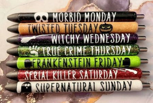 Halloween pens - 7 days of the week