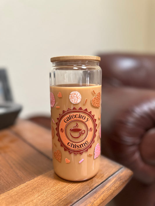 16ounce glass coffee inspired tumbler