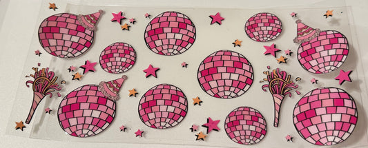 Pink disco balls decal