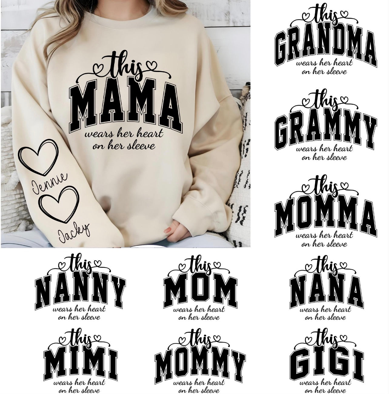 …wears her heart on sleeve sweatshirt