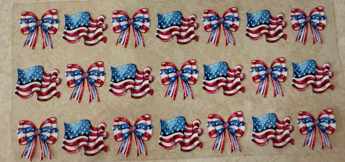 RWB flag bows
