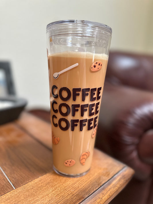 24 ounce plastic coffee insulated tumbler