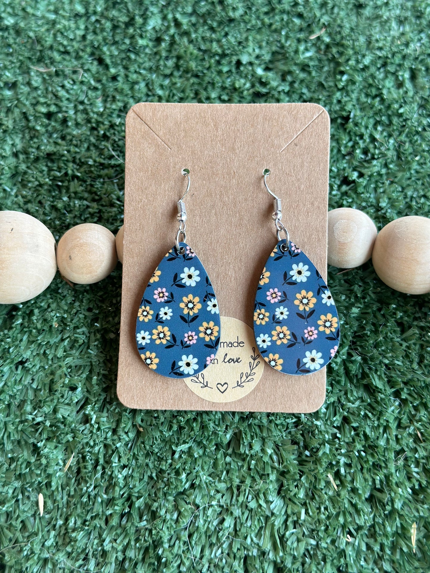 Blue with flowers