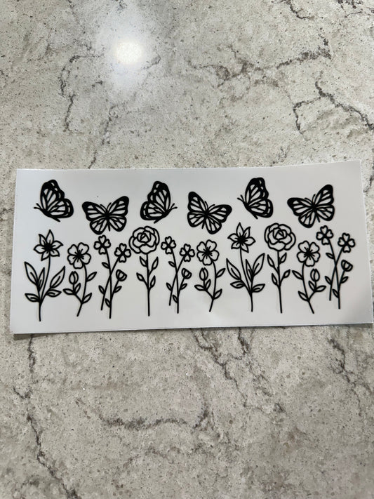 Flower and butterflies