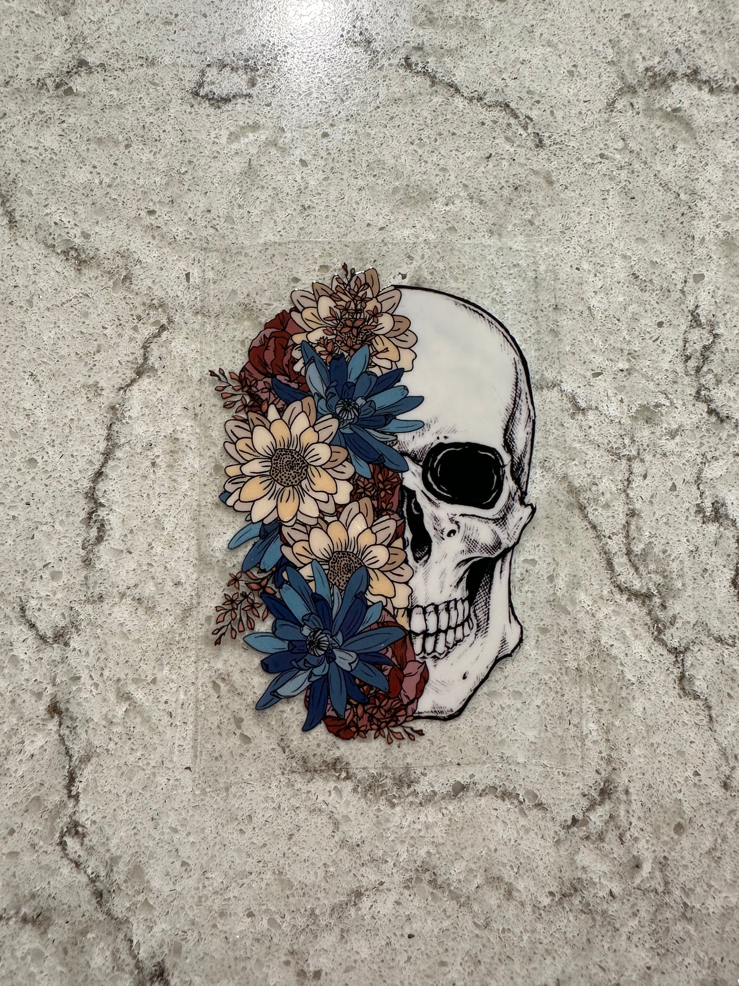 Skeleton skull flowers