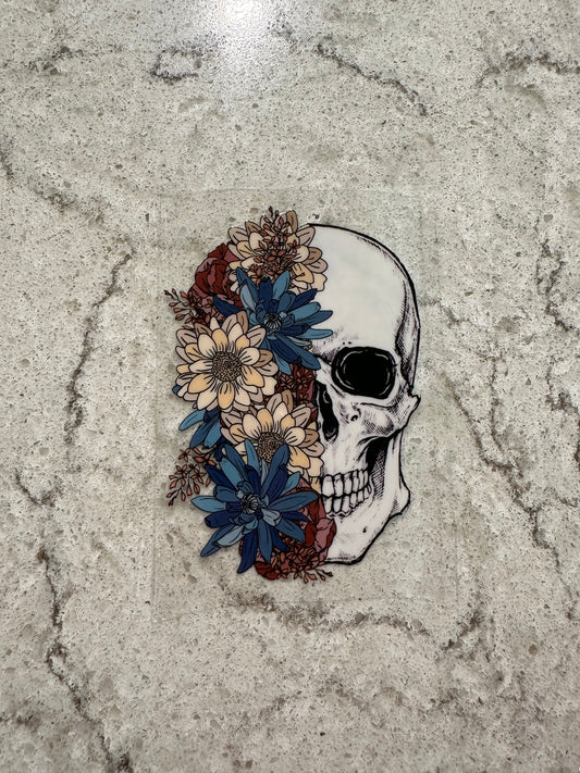 Skeleton skull flowers