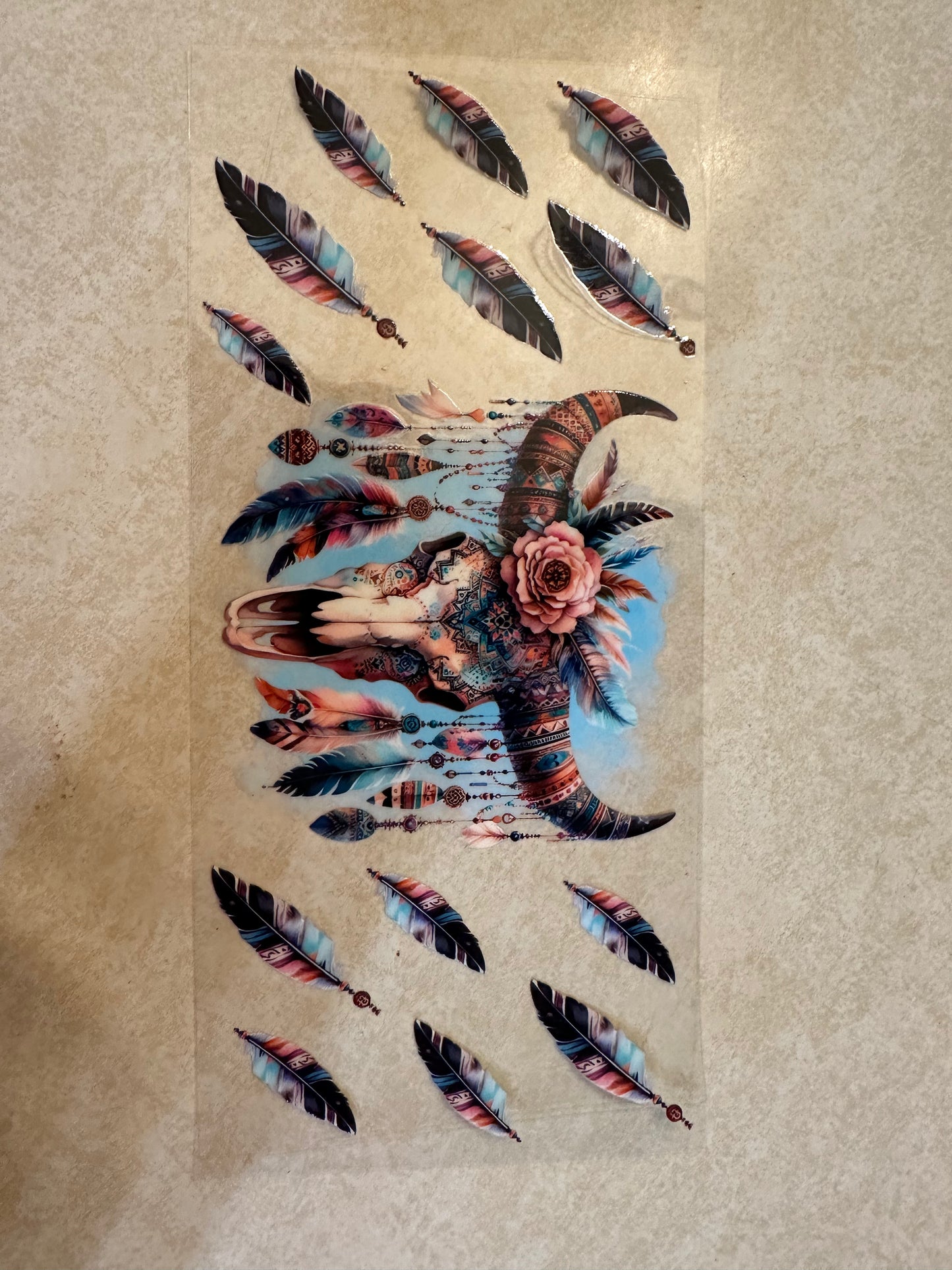 Bull w/feathers