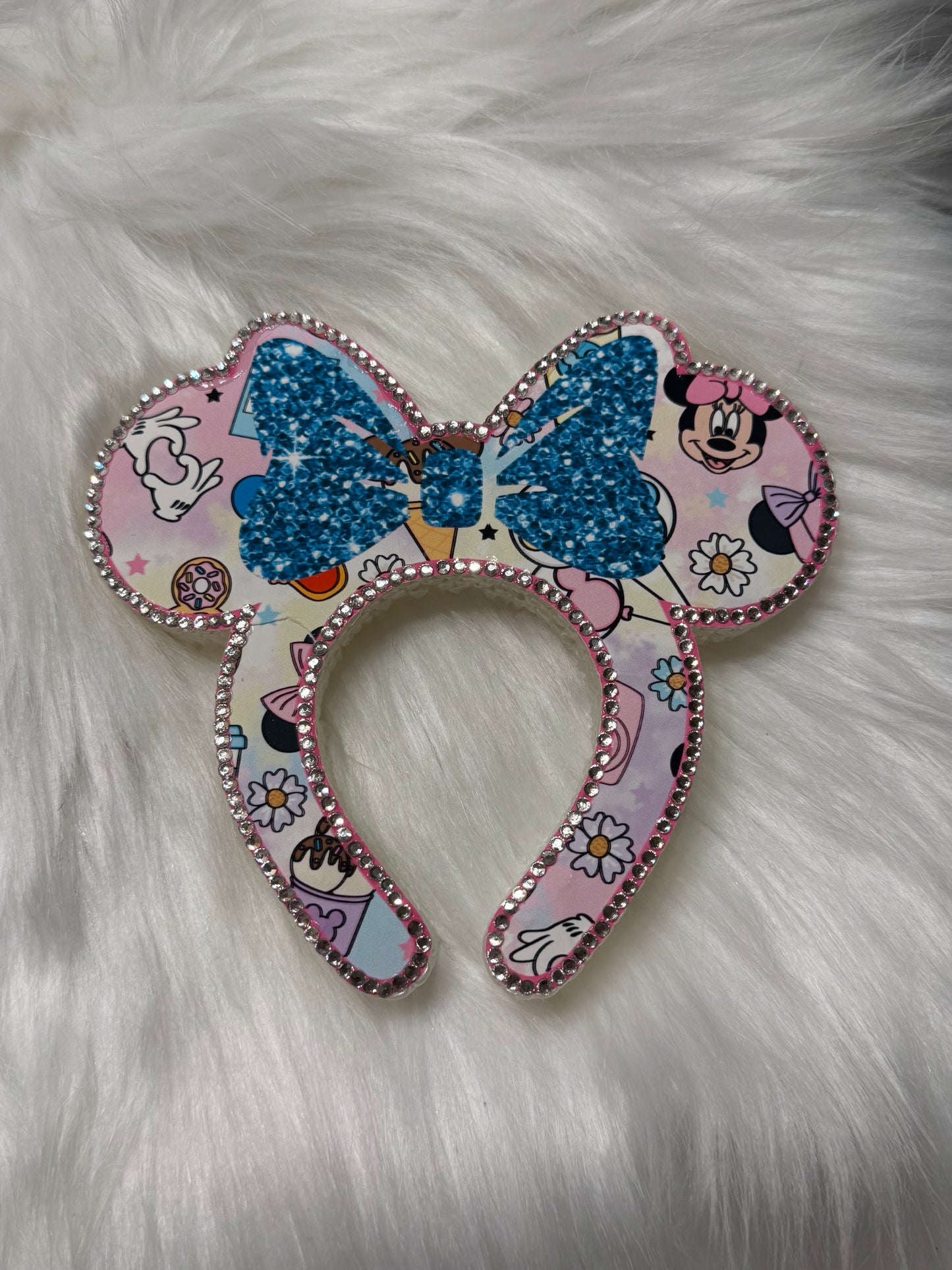 Mouse ears w/ cardstock and rhinestones