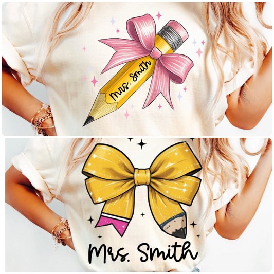 Teacher pencil (personalized) tshirt