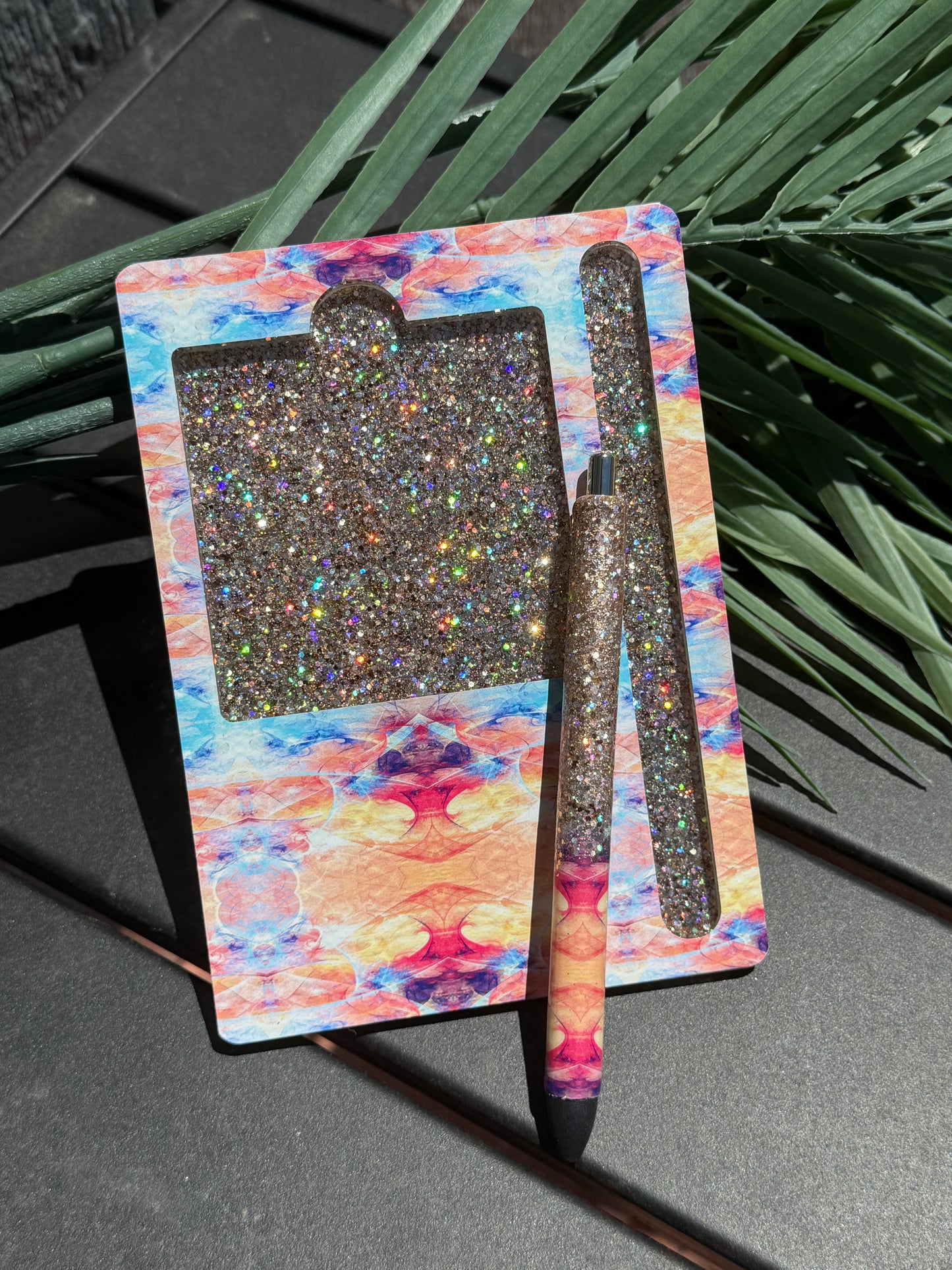 Post it note holder with pen- post it notes provided