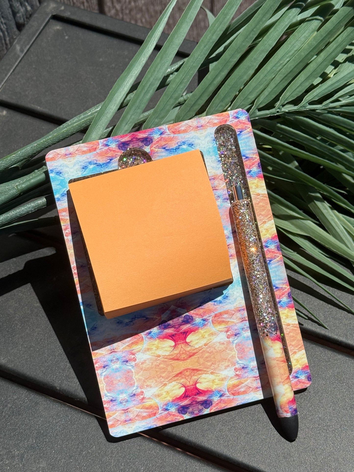 Post it note holder with pen- post it notes provided