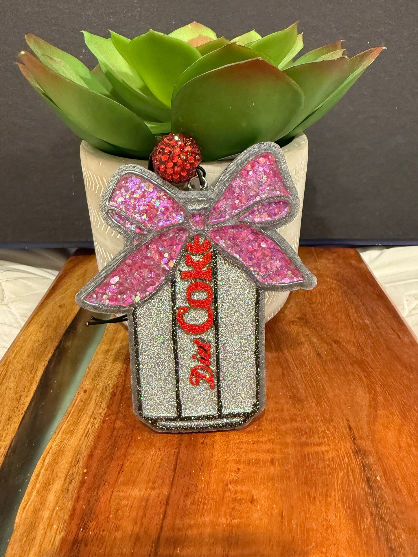 Diet Coke with bow